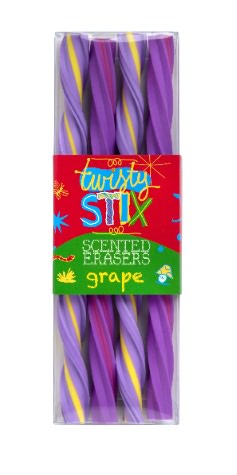 Twisty Stix Grape Erasers 4Pk