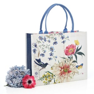 Scrapbook Bird Tote Bag (15 3/4 x 5 3/4 x 13)