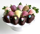 12 Pastel Belgian Chocolate Covered Strawberries Assortment by Golden Edibles: Product Image