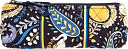 Vera Bradley Ellie Blue Pencil and Brush Case (9.25 x 3.25)