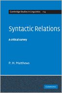 download Syntactic Relations : A Critical Survey book