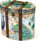 Royal Peacock Tall Oval Box Large ( 10 x 7.75 x 9) by Punch Studio: Product Image