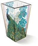 Peacock Glass Trapezoid Vase 6.25'' by Fringe: Product Image