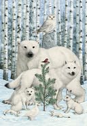 Bywaters Animals and Birch Trees Christmas Boxed Card by Sunrise Greetings: Product Image