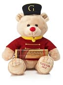 Godiva Drummer Bear Gund® Plush with Solid Milk Chocolate Bar by Godiva: Product Image