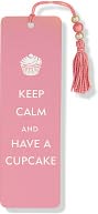 Pink Keep Calm and Have a Cupcake Bookmark with Tassel by Peter Pauper Press, Incorporated: Product Image
