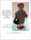 Burgundy and Gray Dress, Poncho, Hat, Shoes & Purse Crochet Pattern for American Girl Dolls by Donna Collinsworth: NOOK Book Cover