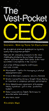 Vest Pocket CEO: Decision-Making Tools for Executives
