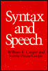 Syntax and Speech, Vol. 3 by William E. Cooper: Book Cover