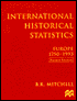 International Historical Statistics, Europe, 1750-1993 by Brian R. Mitchell: Book Cover
