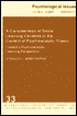 Consideration of Some Learning Variables in the Context of Psychoanalytic Theory: Toward a Psychoanalytic Learning Perspective