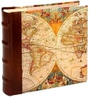 Antique Map and Brown Leather Photo Album by Barnes & Noble: Product Image
