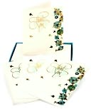 Blue and Gold Leaves Thank You Boxed Card Set of 12