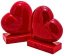 Floating Red Heart Italian Alabaster Bookends Set of 2 by Barnes & Noble: Product Image