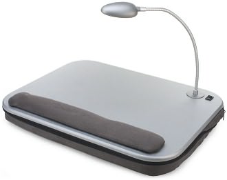 Elevation Slate Gray Lap Desk with LED Light and Adjustable Base