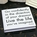 Go Confidently Thoreau Black and White Quote Bound Journal 8x8 by Quotable Cards: Product Image