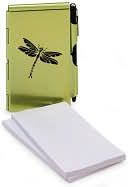 Black Dragonfly Tattoo Green Memo Mate Note Pad with 2 Refills