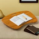 Bamboo Wood Contour Lap Desk with Cotton Hopsack Pillow by Barnes & Noble: Product Image