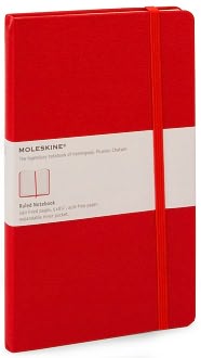 Moleskine Large Red Ruled 5x8 Notebook
