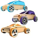 Automoblox Mini 3-Pack Orange Convertible, Purple Sports Utility, Blue Sport Van by Automoblox: Product Image