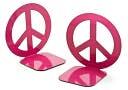 Jonathan Adler Love Dove Peace Sign Fuchsia Metal Bookend set of 2 by Barnes & Noble: Product Image