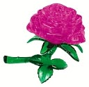 Clearly Puzzled 3D Pink Rose by Fundex: Product Image