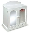 Mirrored Doll Armoire w/3 Baskets & 3 Hangers by Badger Basket Co: Product Image