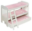 Trundle Doll Bunk Beds with Ladder by Badger Basket Co: Product Image