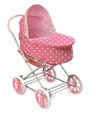 Pink w/White Polka Dots 3-in-1 Doll Pram/Carrier/Stroller by Badger Basket Co: Product Image