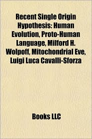 BARNES & NOBLE | Recent Single Origin Hypothesis: Human Evolution ...