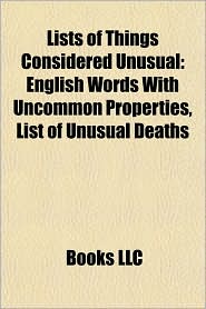 BARNES & NOBLE | Lists of Things Considered Unusual: English Words ...
