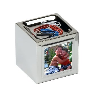 Silver Cube Magnetic Clip and Photo Holder