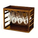 Cube-Stack Wine Glass Rack in Walnut Stain by Wine Enthusiast: Product Image