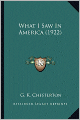 What I Saw in America (1922)