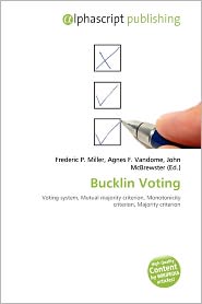 BARNES & NOBLE | Bucklin Voting by Frederic P. Miller | Paperback