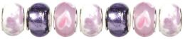 Trinkettes Glass & Metal Beads 7/Pkg-Purple & Pink Swirl
