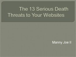 The 13 Serious Death Threats to Your Websites