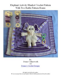 Elephant Activity Blanket For Baby Crochet Pattern