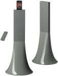 Product Image. Title: Parrot Zikmu Wireless Stereo Speakers by Philippe Starck - Set of 2 in Pearl Grey