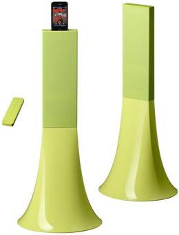 Parrot Zikmu Wireless Stereo Speakers by Philippe Starck - Set of 2 in Sorbet Lime