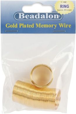 Gold Plated Memory Wire Ring .5 Oz/Pkg-Approx 99 Loops