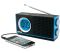 Realtone RT212L AM/FM Portable Dual Alarm Clock Radio - Blue