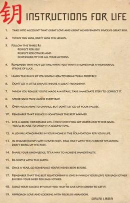 Instructions for Life - Dalai Lama Poster