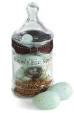 Product Image. Title: Blue Robin's Egg French Milled Soaps in Apothecary Jar - Set of 6