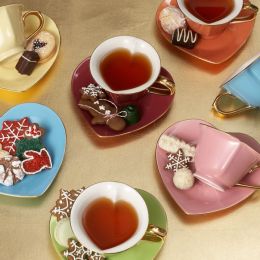 Inside Out Hearts Tea Cup & Saucer Gift Set, 5 oz
