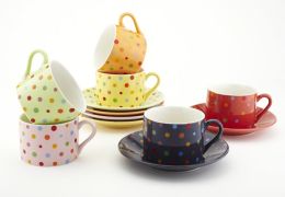 Polka Dot Tea Cup & Saucer Gift Set, 7 oz