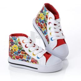 Sesame Street Print Black Canvas High Top Toddler Size 5