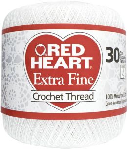 Red Heart Extra Fine Crochet Thread Size 30-White