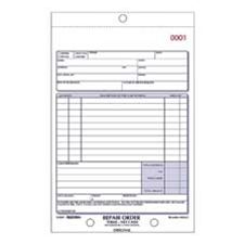 Rediform Office Products RED4L455 Repair Order Book- Carbonless- 3-Parts- 5-.50in.x7-.88in.- 50-BK