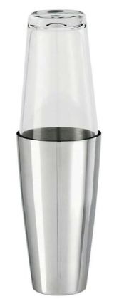 Paderno World Cuisine 16 7/8 Oz. Boston Cocktail Shaker with Glass